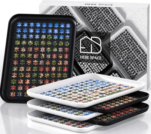 Anti-Slip Jigsaw Puzzle Sorting Trays – 6 Mixed (Black & - Image 2