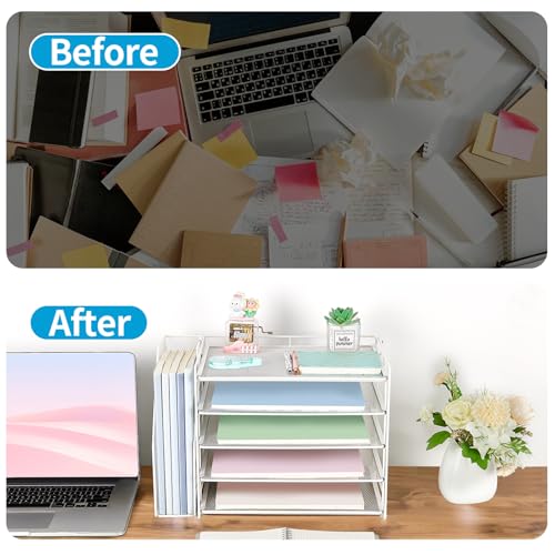AUPSEN Desk Organizers and Accessories, 5-Tier Desktop Paper File - Image 6