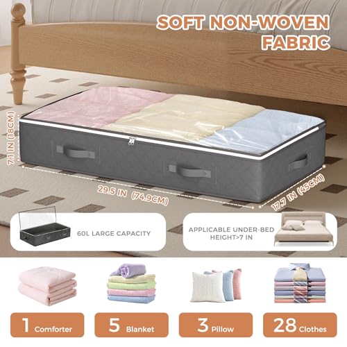 Budding Joy 60L Under Bed Storage Containers, 4 Pack - Image 4