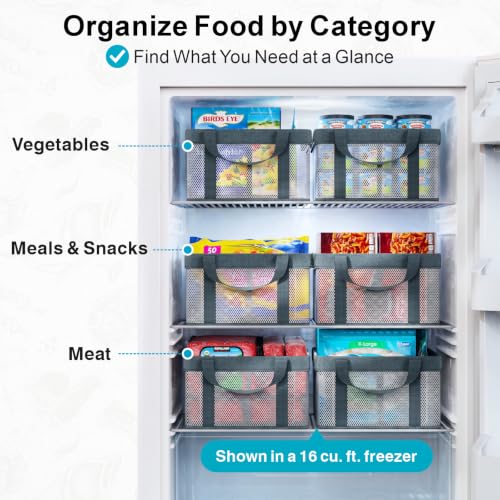 Freezer Organizer Bins - Sturdy Fabric & Stainless Steel Support - Image 5