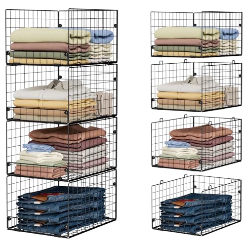 4-Tier Stackable Closet Organizers and Storage Shelves - Image 2