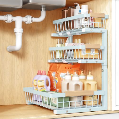 PXRACK Under Sink Organizer, 1-Pack 3-Tier Height - Image 2