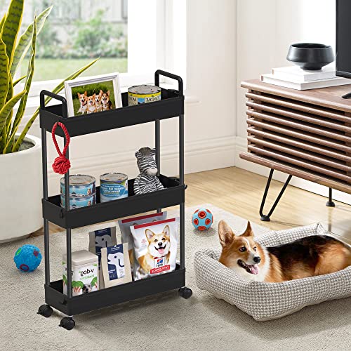 SOLEJAZZ Slim Rolling Storage Cart Skinny Bathroom Organizer, 3 - Image 7