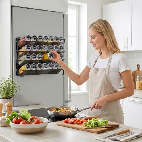 Spice Rack Organizer for Cabinet with 28 Spice Jars, 386 Labels - Image 3