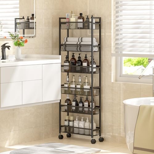ThreeHio 6 Tier Slim Storage Cart, Narrow Cart with | All Products - Image 7