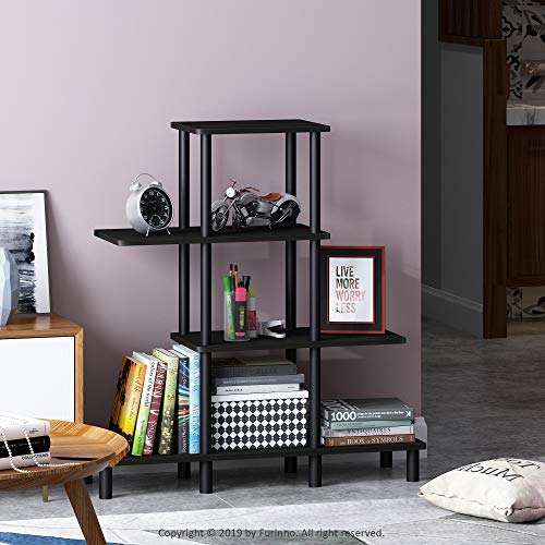 Furinno Turn-N-Tube 4-Tier Design Display Rack, Espresso/Black - Image 3