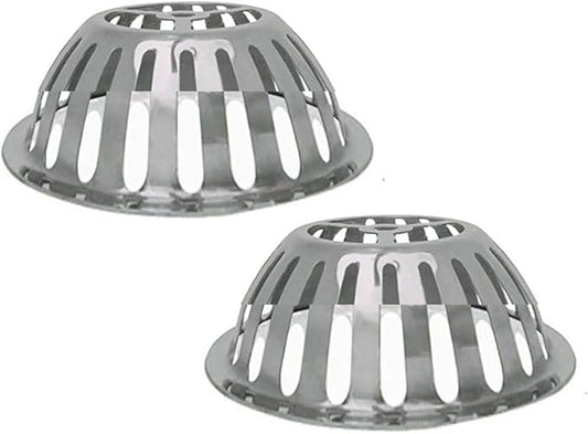 SUS304 Stainless Steel Roof Dome Drain Cover Strainer Anti-Clogging Atrium Grate 2pcs/pk (Φ: 4 inch)