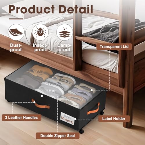 Eastherry Under Bed Storage with Wheels, 2 Pack | Home Organization - Image 6