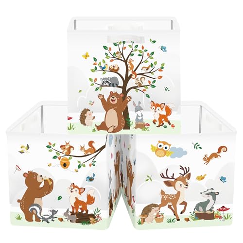 Clastyle 11.8" Animal Storage Basket Set of 3 for Kid Toy Clothes - Image 2