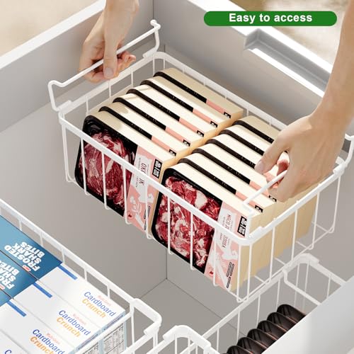 Freezer Organizer Bins With Tag, Stackable Freezer Baskets - Image 5