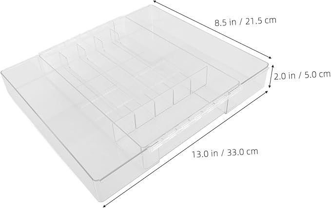 Expandable Silverware Organizer Cutlery Drawer Organizer Acrylic Storage for Kitchen and Office