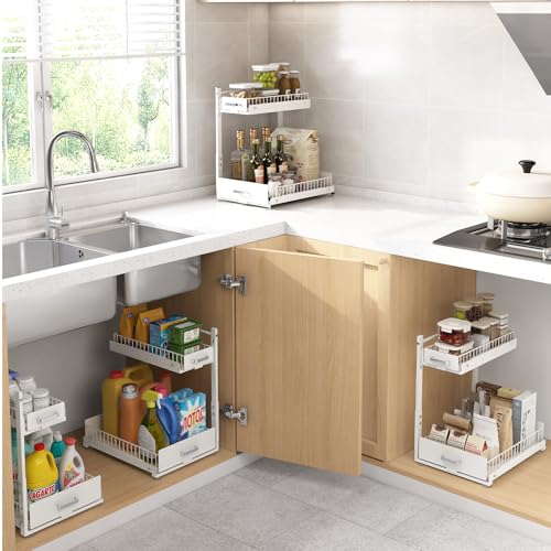 Under Sink Organizer, 2 Tier Slide Out Cabinet Organizer - Image 3