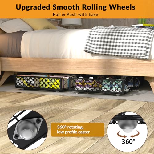 NADAMOO Low Profile Under Bed Storage with Wheels, 5.4" - Image 4