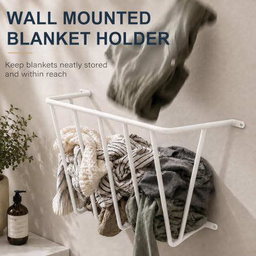 25.5" Wall Mount Blanket Holder, Metal Blanket Rack - Image 5