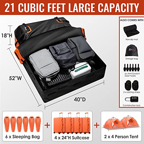 Car Rooftop Cargo Carrier Bag, 21 Cubic Feet 100% | Home Organization - Image 5