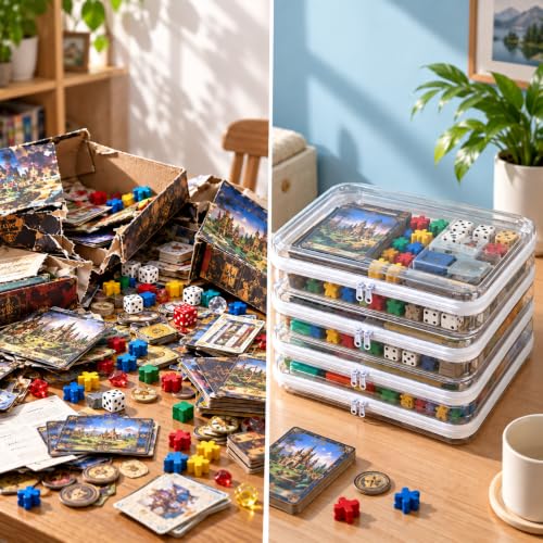 Clear Hard Shell Zipper Case,Board Game Storage 3 Pcs Extra Large - Image 7