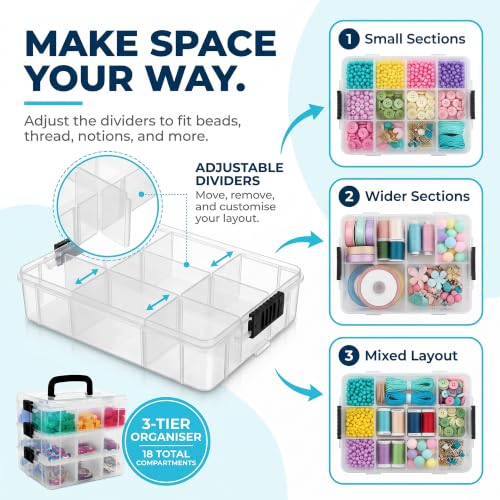 Bins & Things 3-Tier Sewing Kit - Stackable Craft Storage Box - Image 4