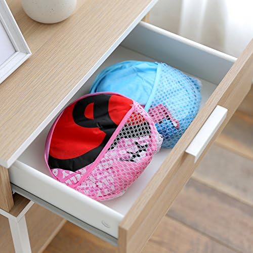 Cute Foldable Pop Up Hamper - Mesh Laundry Basket Durable Handles Toys Tidy Clothes Socks Storage Bag (Blue Elephant)