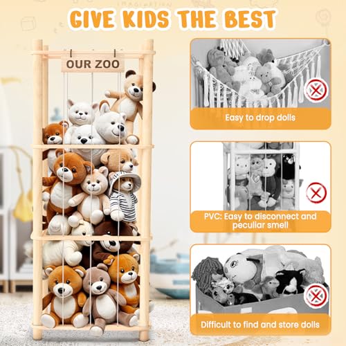 Woodure Stuffed Animal Storage & Organizer, Wooden Toy - Image 5