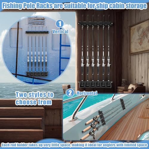 3 Set Fishing Rod Holders for 18 Fish Pole Racks for Garage - Image 5