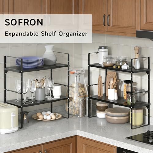 Expandable Storage Shelf, Stackable Organizer Rack, - Image 4