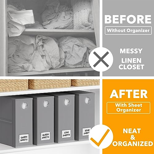 SpaceAid 4 Pack Bed Sheet Organizers and Storage - Image 3