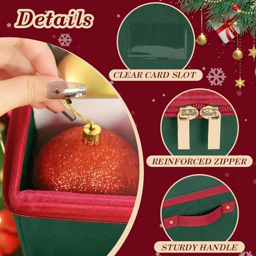Christmas Ornament Storage Box with Adjustable Dividers - Image 7