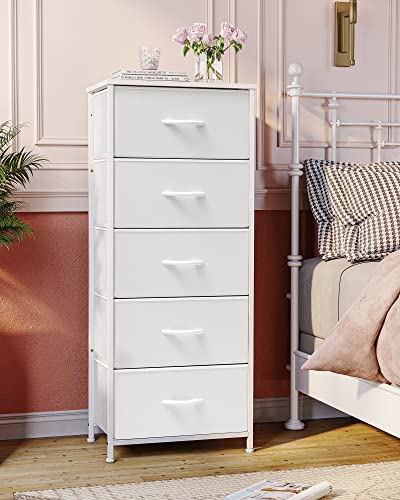 Tall Dresser Vertical Fabric Storage Tower Organizer, 5 Drawers - Image 3