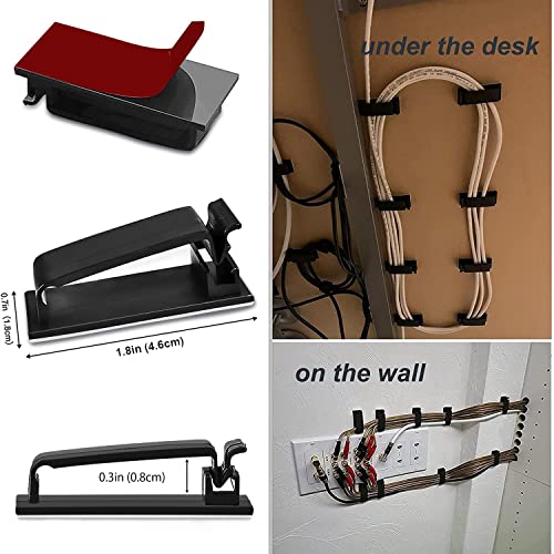 SOULWIT 50Pcs Self Adhesive Cable Management Clips - Black - Image 6