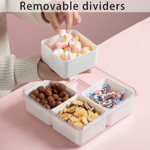 Divided Serving Tray with Lid for Veggie Charcuterie Container - Image 5