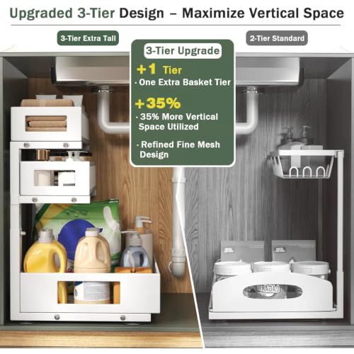 3-Tier Pull Out Under Sink Organizer,2-Pack Heavy Duty - Image 4