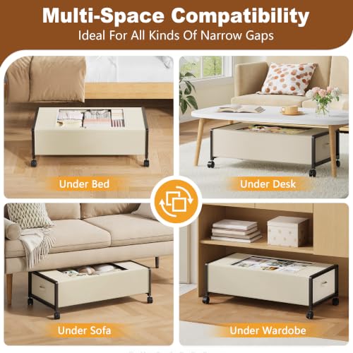 Hoctieon 70L Under Bed Storage with Wheels, 2-Pack Rolling - Image 7