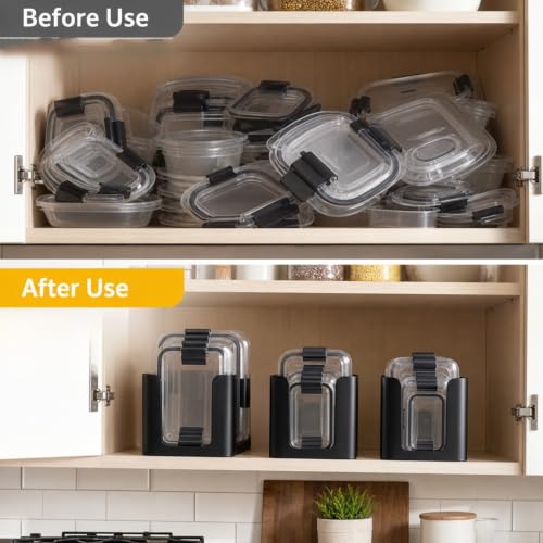 3Pcs Glass Containers Food Container Organizer for Rubbermaid - Image 6