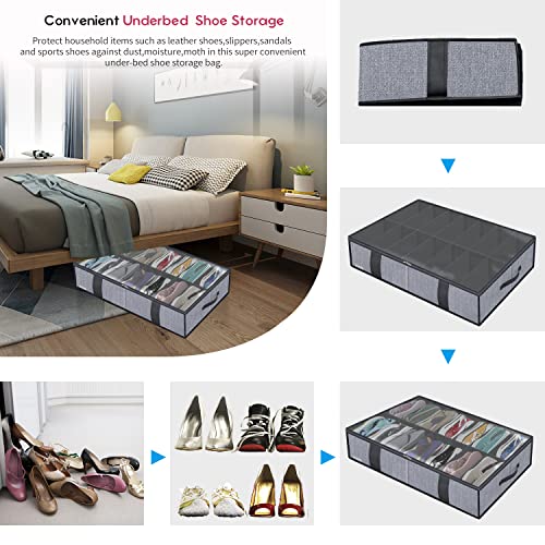 Onlyeasy Under Bed Shoe Storage Organizers for Kids and Adults - Image 6