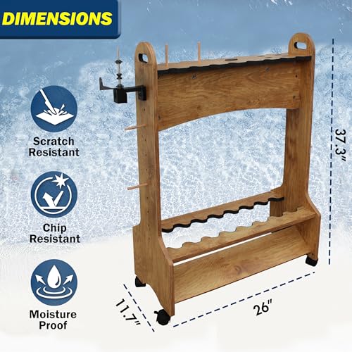 Rush Creek Creations Rolling Rod Holder for 16 | Garage Storage - Image 7