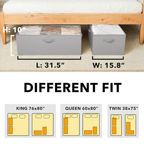 SpaceAid 2 Pack 10" High Under Bed Storage Containers - Image 5