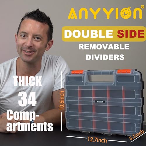 Anyyion Small Parts Organizer, 34-Compartments Double Side parts - Image 3