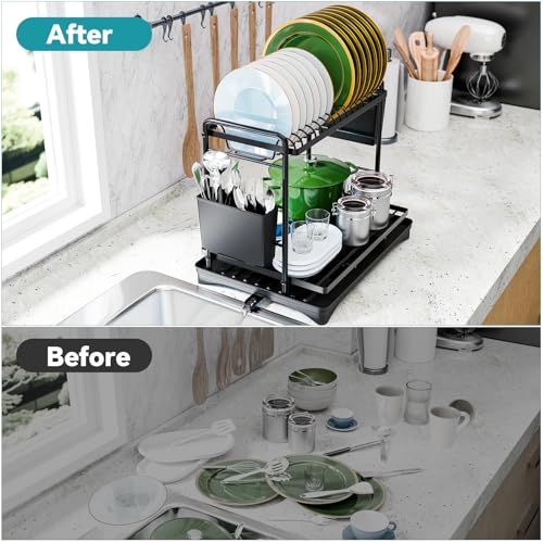 Simple Trending Dish Rack, Dish Drying Rack 2 Tier - Image 6