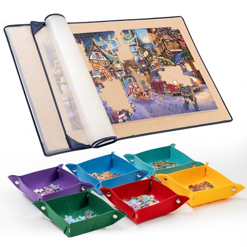 Tektalk Jigsaw Puzzle Board with 6 Color Sorting Trays - Image 2
