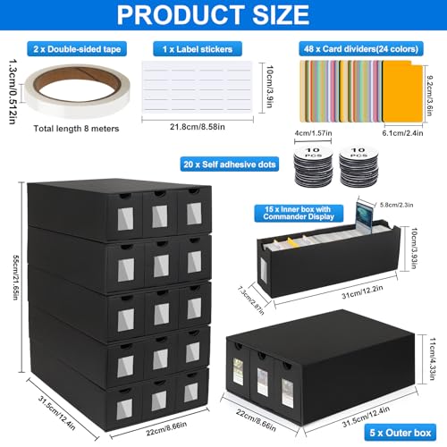 Trading Card Storage Box, 15000+ Cards Deck Box for MTG Commander - Image 4