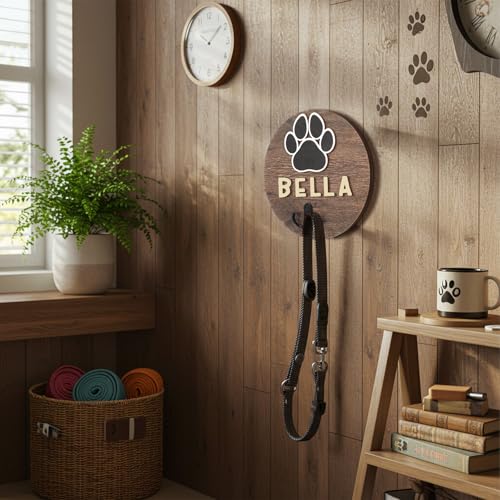 Dog Leash Holder for Wall Pet Harness Hanger with 52 Letters - Image 7
