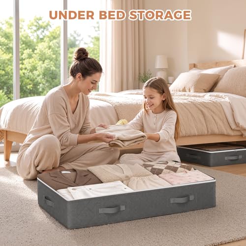 Budding Joy 60L Under Bed Storage Containers, 4 Pack - Image 3