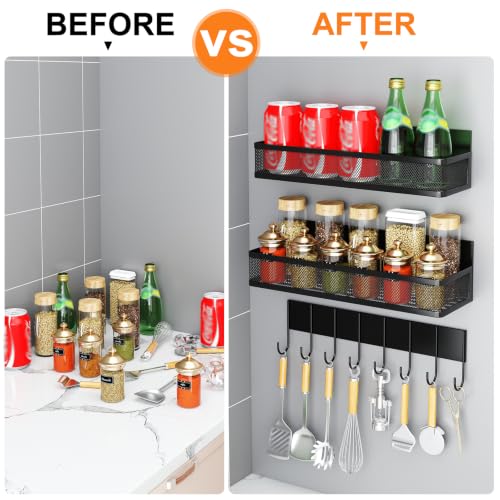 Aufworld Magnetic Spice Rack for Refrigerator, 3 Pack - Image 5