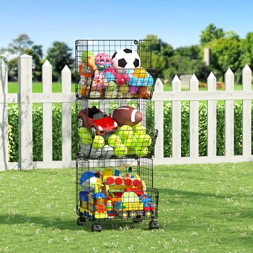 Sonyabecca 3 Tier Rolling Toy Organizer Cart with Wh | All Products - Image 6