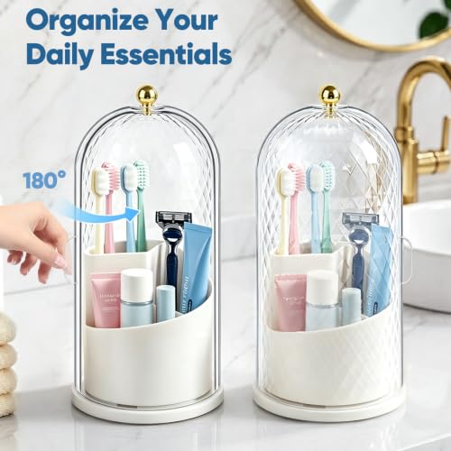 Toothbrush Holder with Cover, 3-Slot Rotating Bathro | All Products - Image 5