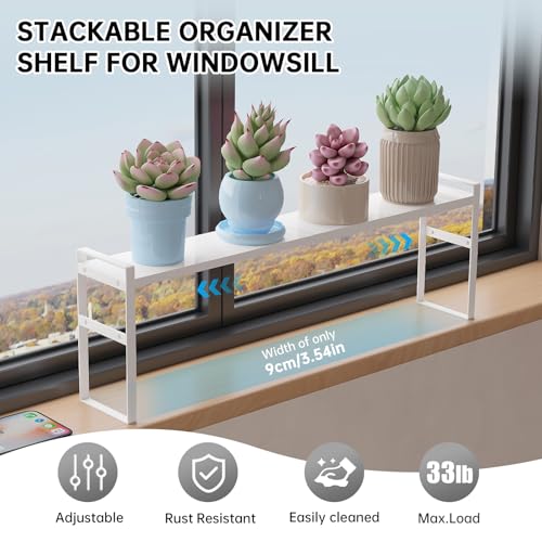 Extendable Narrow Tall Storage Shelf for Windowsill & Kitchen - Image 4