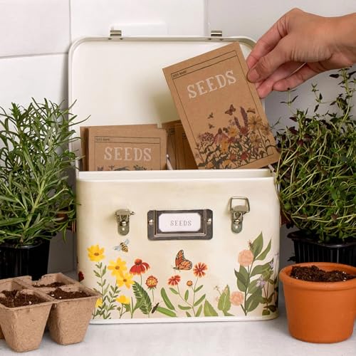 Wildflower Botanicals Tin Seed Organizer Storage Box - Image 4