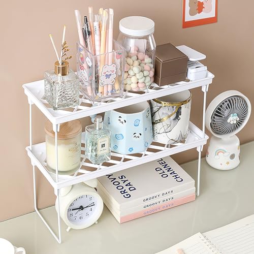 2 Pack Storage Rack, White Leakage Shelf for Placing Cups - Image 4