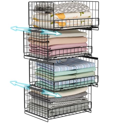 4-Tier Sliding Closet Organizers and Storage Shelves - Image 2