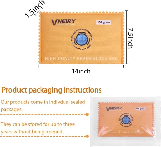 100g Rechargeable Colordot Desiccant packet (12) Reusable Moisture Absorbers with Color Indicator for 3D Filaments, Closets, Cars, Storage Bins, Luggage, Gun Safe & Small Spaces